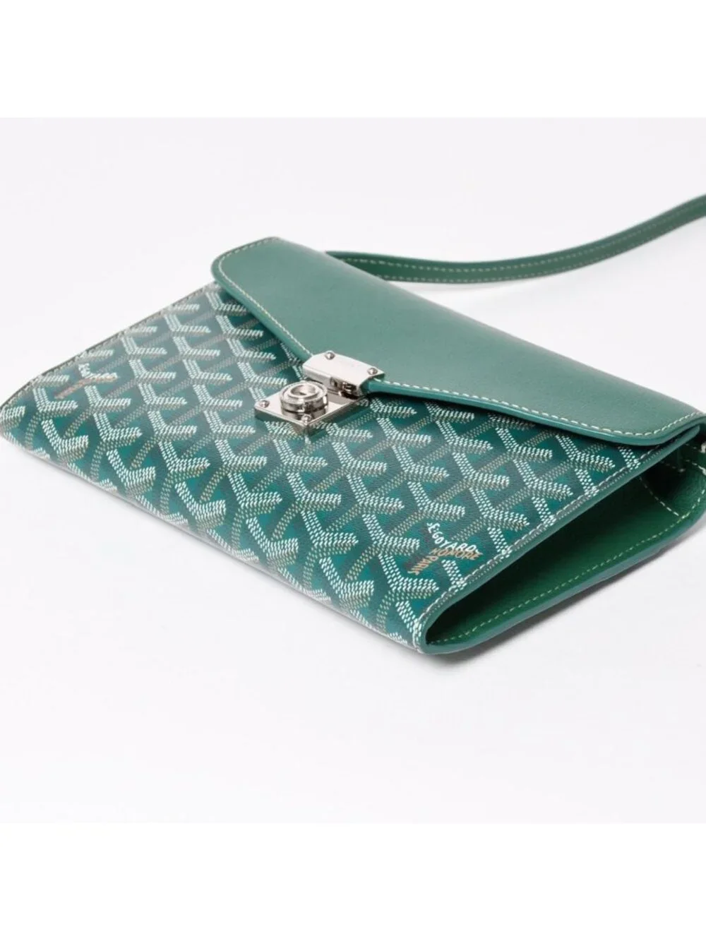 Goyard Chypre Sheepskin Pouch Wallet Shoulder Bag Green